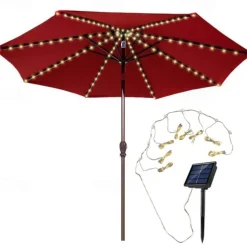 Patio Umbrella Lights Solar Powered 104 LEDs Cordless Outdoor Lighting for Patio Backyard Umbrella Outdoor Garden Decor