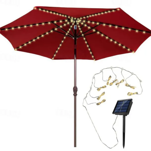 Patio Umbrella Lights Solar Powered 104 LEDs Cordless Outdoor Lighting for Patio Backyard Umbrella Outdoor Garden Decor
