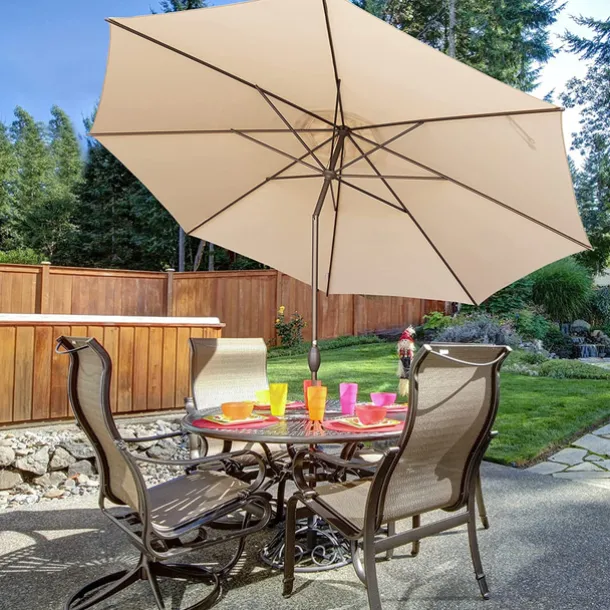 Patio Umbrella Outdoor Umbrella Patio Market Table Umbrellas with Push Button Tilt, Crank for Lawn, Garden, Deck, Backyard & Pool(Only The Umbrella Surface)
