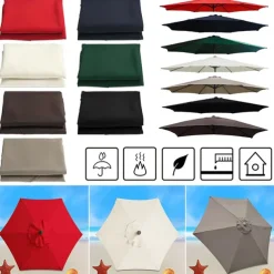 Patio Umbrella Outdoor Umbrella Patio Market Table Umbrellas with Push Button Tilt, Crank for Lawn, Garden, Deck, Backyard & Pool(Only The Umbrella Surface)