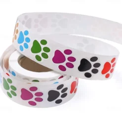 Paw Prints Stickers,(1 Inch/ 500 Stickers) Dog Stickers Dog Puppy Paw Prints Stickers,Colorful Self-Adhesive Labels Animal Decal,Paw Prints Envelope Seal for Classroom Kids (Black+Multi, 1 Inch)