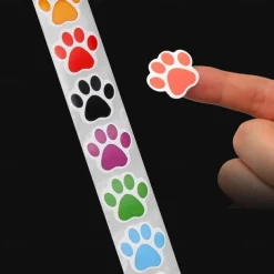 Paw Prints Stickers,(1 Inch/ 500 Stickers) Dog Stickers Dog Puppy Paw Prints Stickers,Colorful Self-Adhesive Labels Animal Decal,Paw Prints Envelope Seal for Classroom Kids (Black+Multi, 1 Inch)