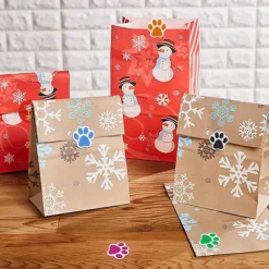 Paw Prints Stickers,(1 Inch/ 500 Stickers) Dog Stickers Dog Puppy Paw Prints Stickers,Colorful Self-Adhesive Labels Animal Decal,Paw Prints Envelope Seal for Classroom Kids (Black+Multi, 1 Inch)