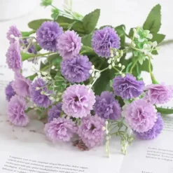 1pc 20 Heads Artificial Flowers Fake Hydrangeas For Home Furnishings