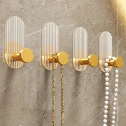 1PC Acrylic Adhesive Hook – No-Drill Strong Sticky Wall Hook for Entryway Keys, Bathroom Towels, Robes, and Clothes Hanging