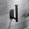 1pc Adhesive Toilet Paper Holder - Self Adhesive Black Toilet Paper Roll Holder Wall Mount For Bathroom And Kitchen, SUS-304 Stainless Steel