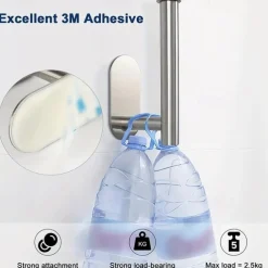 1pc Adhesive Toilet Paper Holder - Self Adhesive Black Toilet Paper Roll Holder Wall Mount For Bathroom And Kitchen, SUS-304 Stainless Steel