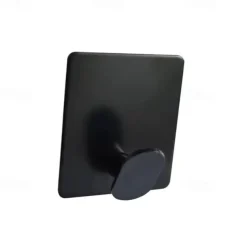 1pc Adhesive Towel Hooks on Wall: Robe Hooks for Hanging Clothes Hats Stick on Bathroom/Kitchen SUS 304 Stainless Steel Silver Black Hooks