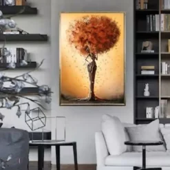 1pc African American Wall Art Canvas Painting Black Woman Flowers Poster Abstract Afro Girl With Butterfly Artwork Painting Picture For Room Wall Decor No Frame