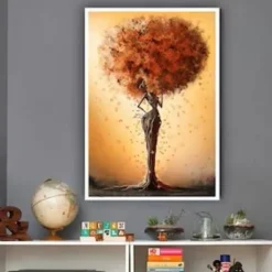 1pc African American Wall Art Canvas Painting Black Woman Flowers Poster Abstract Afro Girl With Butterfly Artwork Painting Picture For Room Wall Decor No Frame