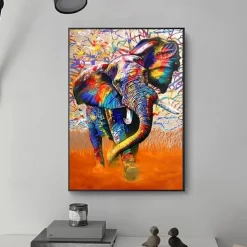 1pc African Elephant Wall Art Posters And Prints Wild Elephant Graffiti Art Prints Decorative Painting For Home Living Room Office (Without Frame)