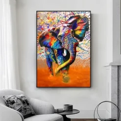 1pc African Elephant Wall Art Posters And Prints Wild Elephant Graffiti Art Prints Decorative Painting For Home Living Room Office (Without Frame)