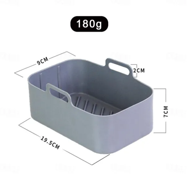 1pc Air Fryer Basket, Air Fryer Silicone Pot, Air Fryer, Oven Liner with Handles, Fryer, Ovens, Microwaves, Dishwasher Safe