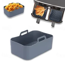 1pc Air Fryer Basket, Air Fryer Silicone Pot, Air Fryer, Oven Liner with Handles, Fryer, Ovens, Microwaves, Dishwasher Safe