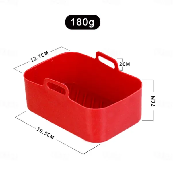 1pc Air Fryer Basket, Air Fryer Silicone Pot, Air Fryer, Oven Liner with Handles, Fryer, Ovens, Microwaves, Dishwasher Safe