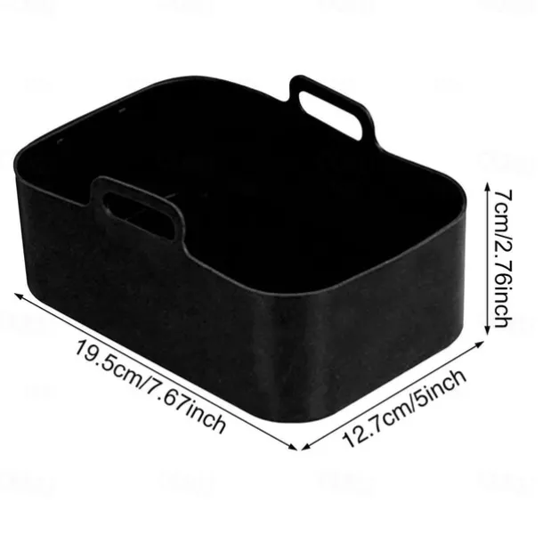 1pc Air Fryer Basket, Air Fryer Silicone Pot, Air Fryer, Oven Liner with Handles, Fryer, Ovens, Microwaves, Dishwasher Safe