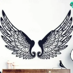 1pc Angel Wings Metal Wall Art Outdoor Decor Rust Proof Wall Sculpture Ideal For Garden, Home, Farmhouse, Patio And Bedroom