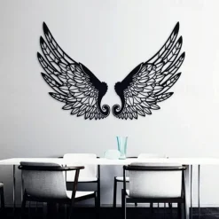 1pc Angel Wings Metal Wall Art Outdoor Decor Rust Proof Wall Sculpture Ideal For Garden, Home, Farmhouse, Patio And Bedroom