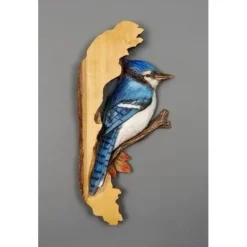 1pc Animal Carving Handcraft Wall Hanging Sculpture, Wood Raccoon Bear Deer Hand Painted Decoration, For Home Living Room