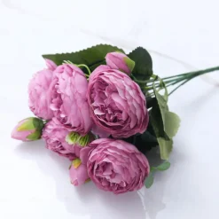 1pc Artificial Flower Stem, Silk Peony, Artificial Flowers Bouquet, Fake Flowers For Home Wedding Decoration Mother's Day Gifts Birthday Gifts