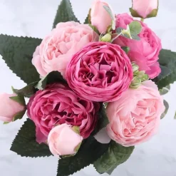1pc Artificial Flower Stem, Silk Peony, Artificial Flowers Bouquet, Fake Flowers For Home Wedding Decoration Mother's Day Gifts Birthday Gifts