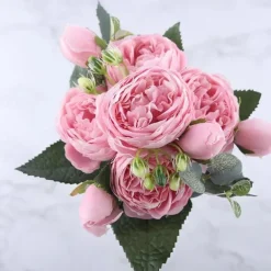 1pc Artificial Flower Stem, Silk Peony, Artificial Flowers Bouquet, Fake Flowers For Home Wedding Decoration Mother's Day Gifts Birthday Gifts