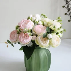 1pc Artificial Flower Stem, Silk Peony, Artificial Flowers Bouquet, Fake Flowers For Home Wedding Decoration Mother's Day Gifts Birthday Gifts