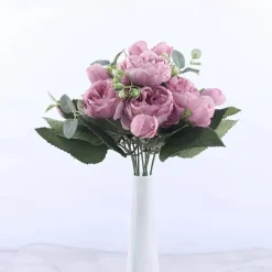 1pc Artificial Flower Stem, Silk Peony, Artificial Flowers Bouquet, Fake Flowers For Home Wedding Decoration Mother's Day Gifts Birthday Gifts