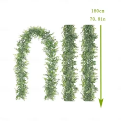 1PC artificial green plant artificial eucalyptus wreath vine 1.8m ins eucalyptus wall hanging simulation plant vine Wedding Decoration