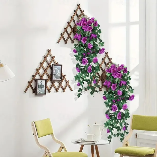 1PC Artificial Hanging Flower (3.3ft), Premium Oxidation Resistance Artificial Flower, Simulation Rose Vine, Real Touch Vine Arrangement, Room Decor, Home Decor, Bedroom Decor, Wedding Decor
