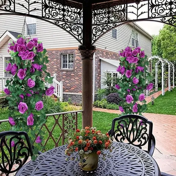 1PC Artificial Hanging Flower (3.3ft), Premium Oxidation Resistance Artificial Flower, Simulation Rose Vine, Real Touch Vine Arrangement, Room Decor, Home Decor, Bedroom Decor, Wedding Decor