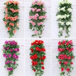 1PC Artificial Hanging Flower (3.3ft), Premium Oxidation Resistance Artificial Flower, Simulation Rose Vine, Real Touch Vine Arrangement, Room Decor, Home Decor, Bedroom Decor, Wedding Decor