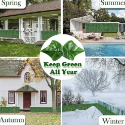 1pc Artificial Ivy Privacy Fence Screen 40 X 120 UV-Anti Fake Leaves Vines Grass Wall for Patio Balcony Privacy Garden Wedding Decoration