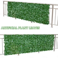 1pc Artificial Ivy Privacy Fence Screen 40 X 120 UV-Anti Fake Leaves Vines Grass Wall for Patio Balcony Privacy Garden Wedding Decoration