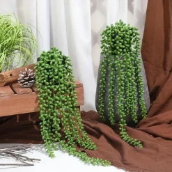 1pc Artificial Succulents Hanging Plants, Fake String Of Pearls Greenery Plants, For Wall Wedding Party Home Decor, Outdoor Garden Yard Decor, Indoor Outdoor Decor, Spring Summer Decor