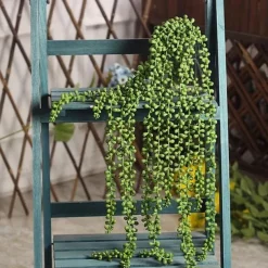 1pc Artificial Succulents Hanging Plants, Fake String Of Pearls Greenery Plants, For Wall Wedding Party Home Decor, Outdoor Garden Yard Decor, Indoor Outdoor Decor, Spring Summer Decor
