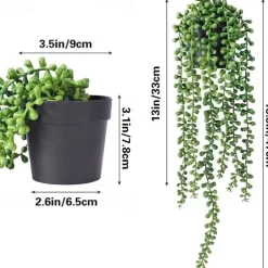 1pc Artificial Succulents Hanging Plants, Fake String Of Pearls Greenery Plants, For Wall Wedding Party Home Decor, Outdoor Garden Yard Decor, Indoor Outdoor Decor, Spring Summer Decor
