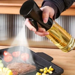 1pc, Baking Oil Sprayer Bottle, Cooking Oil Dispenser, 200ML/300Ml PET Material Oil Sprayer, Air Fryer Spray Bottle,Kitchen Baking Supplies,Canola Oil Sprayer, Salad, Making, Baking, Frying, Grilling,