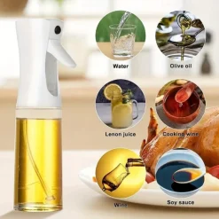 1pc, Baking Oil Sprayer Bottle, Cooking Oil Dispenser, 200ML/300Ml PET Material Oil Sprayer, Air Fryer Spray Bottle,Kitchen Baking Supplies,Canola Oil Sprayer, Salad, Making, Baking, Frying, Grilling,