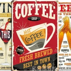 1pc Bar Metal Tin Sign Tin Sign Vintage Kitchen Signs Wall Decor, Painting Wall Hanging for Restaurant Decor Bar Decor Home Decor Wall Art Metal Tin Sign 20x30cm/8''x12''
