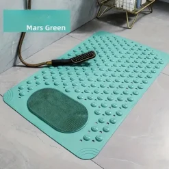 1pc Bathroom Rubber Non-slip Mat - Shower Foot Mat With Draining Holes & Suction Cups - For Bathroom Kitchen Laundry & Bedroom - Suitable for Wet Surfaces - Perfect Gift for Housewarming