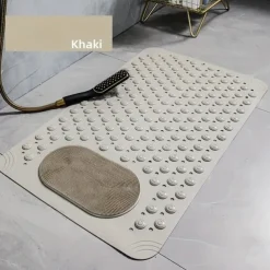 1pc Bathroom Rubber Non-slip Mat - Shower Foot Mat With Draining Holes & Suction Cups - For Bathroom Kitchen Laundry & Bedroom - Suitable for Wet Surfaces - Perfect Gift for Housewarming
