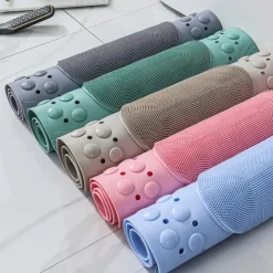1pc Bathroom Rubber Non-slip Mat - Shower Foot Mat With Draining Holes & Suction Cups - For Bathroom Kitchen Laundry & Bedroom - Suitable for Wet Surfaces - Perfect Gift for Housewarming