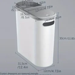 1pc Bathroom Trash Can, Household Creative Slit Trash Can, Bathroom Press Type Trash Can With Lid, Simple Paper Basket, Large Capacity Trash Can, Home Essential