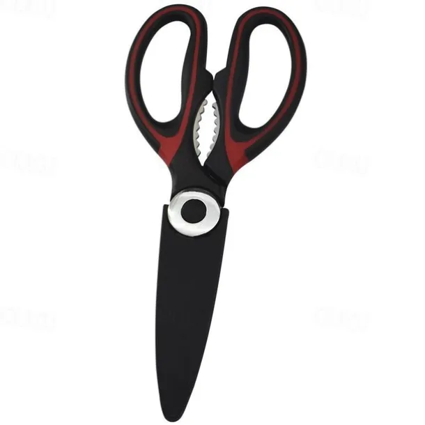 1pc BBQ Scissors, Sharp Kitchen Scissors, Stainless Steel Multipurpose Shears For Meat Cutting, Kitchen Supplies
