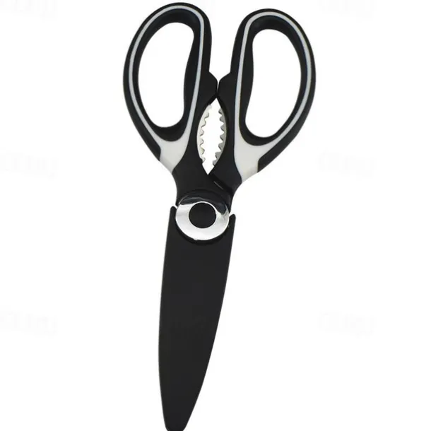 1pc BBQ Scissors, Sharp Kitchen Scissors, Stainless Steel Multipurpose Shears For Meat Cutting, Kitchen Supplies