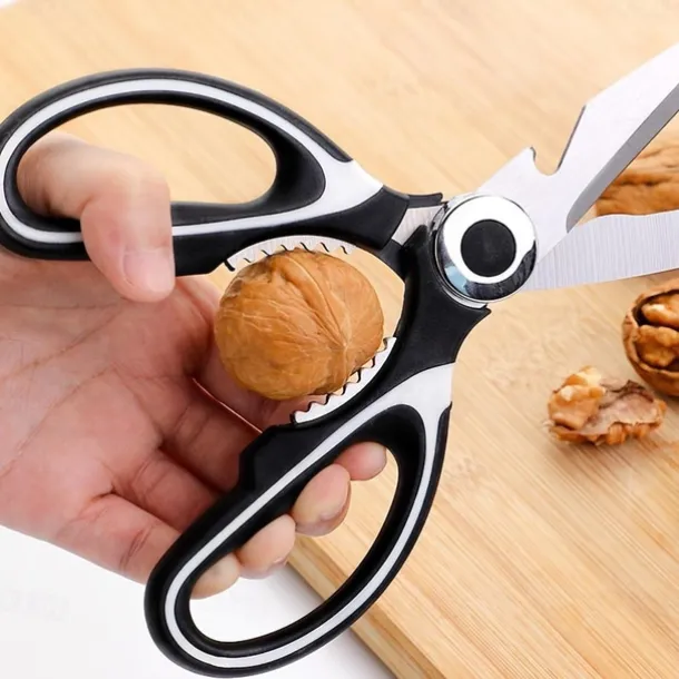 1pc BBQ Scissors, Sharp Kitchen Scissors, Stainless Steel Multipurpose Shears For Meat Cutting, Kitchen Supplies