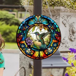 1pc Bird Wall Hanging Suncatcher for Home and Garden Decor - Perfect for Home Decor