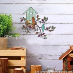 1pc Bird's Nest Metal Wall Art Outdoor Decor Rust Proof Wall Sculpture Ideal For Garden, Home, Farmhouse, Patio And Bedroom