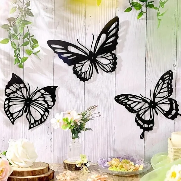 1pc Butterfly Metal Wall Decor, Black Dragonfly Hummingbird Butterfly Metal Wall Art Hanging Wall Decor, Suitable For Modern Farmhouse Rustic Home Living Room Bathroom Indoor Outdoor Decor, Home Decor